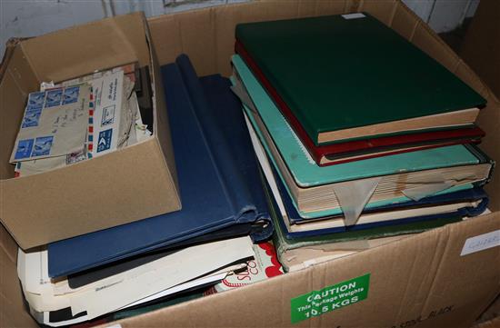 Large box of stamp albums